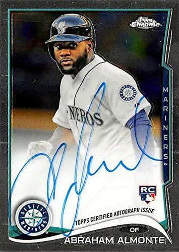 Sports Memorabilia Autograph Warehouse 291507 2014 Topps Chrome Abraham Almonte Autographed No.12 Rookie Baseball Card - Seattle Mariners