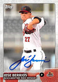 Autograph Warehouse 302048 2015 Topps Jose Berrios Autographed No.134 Baseball Card - Minnesota Twins44 Rochester Red Wings