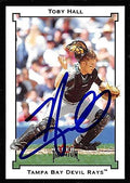 Sports Memorabilia Autograph Warehouse 247557 Toby Hall Autographed Baseball Card - Tampa Rays 2002 Fleer Platinum - No. 40