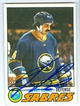 Sports Memorabilia Autograph Warehouse 224088 Jerry Korab Autographed Hockey Card - Buffalo Sabres 1977 Topps - No. 128