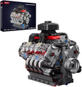 Sosuy V8 Engine Building-Blocks Sets Working Motor Model 487+PCS Mechanic Display Home Set for Collection Fans STEM Cars Toys for Boys Birthday Gitf for 8+ Kids Adults Men Girls