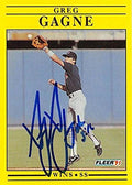 Sports Memorabilia Autograph Warehouse 245371 Greg Gagne Autographed Baseball Card - Minnesota Twins 1991 Fleer - No. 610
