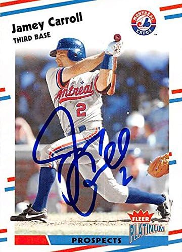 Sports Memorabilia Autograph Warehouse 244934 Jamey Carroll Autographed Baseball Card - Montreal Expos FT 2003 Fleer Platinum Prospects - No. 237