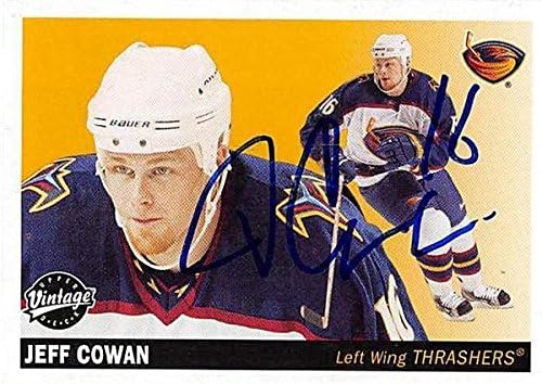 Sports Memorabilia Autograph Warehouse 224126 Jeff Cowan Autographed Hockey Card - Atlanta Thrashers FT 2002 Upper Deck Vintage - No. 12
