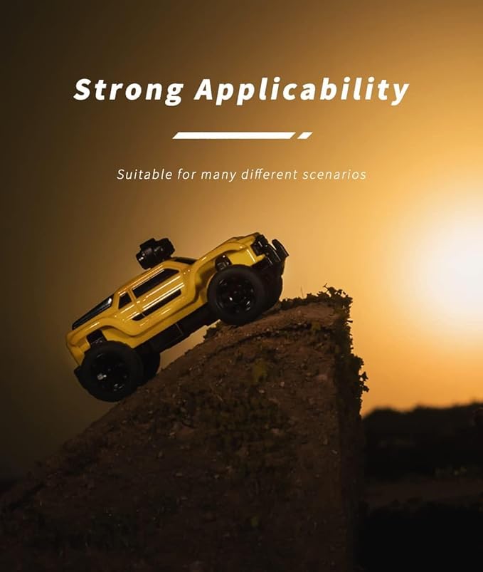 Turbo Racing 1:76 Scale RC Sport Car Table Racing 2.4GHZ Remote Control Mini Model Crawler Car with Full Proportional RTR for Adults Toys (Monster Truck Yellow C81)