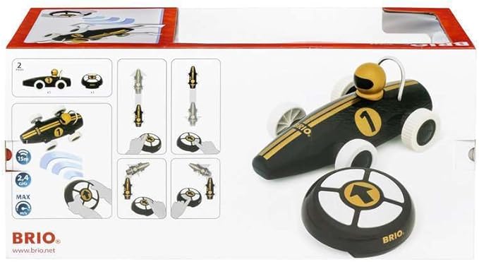 BRIO Black &amp Gold Remote Control Race Car for Toddlers 24 Months and Up