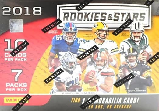 2018 Panini Rookies &amp Stars Football Factory Sealed Blaster Box with Memorabilia Card! Look for Rookies &amp Autos of JOSH ALLEN Lamar Jackson Baker Mayfield Sequon Barkley &amp More!