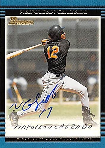 Sports Memorabilia Autograph Warehouse 249349 Napolean Calzado Autographed Baseball Card - Baltimore Orioles 2002 Bowman - No. 424