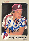 Sports Memorabilia Autograph Warehouse 246915 Larry Christenson Autographed Baseball Card - Philadelphia Phillies 1983 Fleer - No. 156