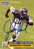 Sports Memorabilia Autograph Warehouse 301924 1991 Pro Set Draft Choice Jake Reed Autographed No.213 Football Card - Minnesota Vikings