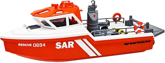 New TX694 RC Boat for Pools Lakes - 1/32 2.4 GHz Rescue Boats Brushless Motor Remote Controlled Boats Model for Adults (RTR Version)