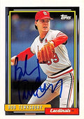 Sports Memorabilia Autograph Warehouse 246186 Bob Tewksbury Autographed Baseball Card - St Louis Cardinals 1992 Topps - No. 623
