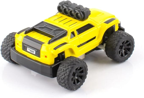 1:76 Turbo Racing Scale RC Sport Car Table Racing Remote Control Mini Model Car Full Proportional RTR Kit Toys (Monster Truck Yellow)