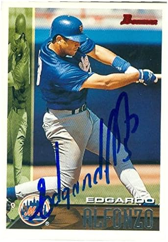 Sports Memorabilia Autograph Warehouse 247004 Edgardo Alfonzo Autographed Baseball Card - New York Mets 1995 Topps Bowman - No. 19