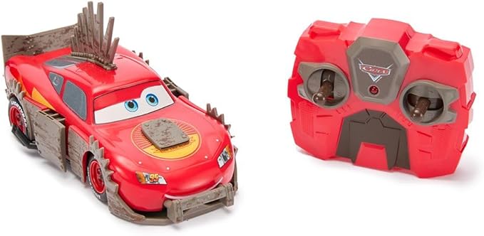 Disney Store Official Lightning McQueen Remote Control Car - Lightning McQueen RC Car with Crash and Rebuild Features 2.4GHz Radio Control Futuristic Post-Apocalyptic Design Wireless Remote