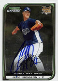 Sports Memorabilia Autograph Warehouse 247815 Jeff Neimann Autographed Baseball Card - Tampa Rays 2008 Bowman Chrome Rookie - No. 197