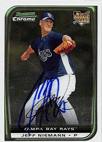 Sports Memorabilia Autograph Warehouse 247815 Jeff Neimann Autographed Baseball Card - Tampa Rays 2008 Bowman Chrome Rookie - No. 197