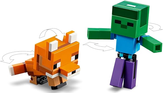 LEGO Minecraft 21281 Baby Pig’s Birthday Celebration – 351-Piece Build &amp Play Set with Creeper Baby Pig Fox Llama Cat Zombie Mobs + Buildable Cake (Ages 8+)