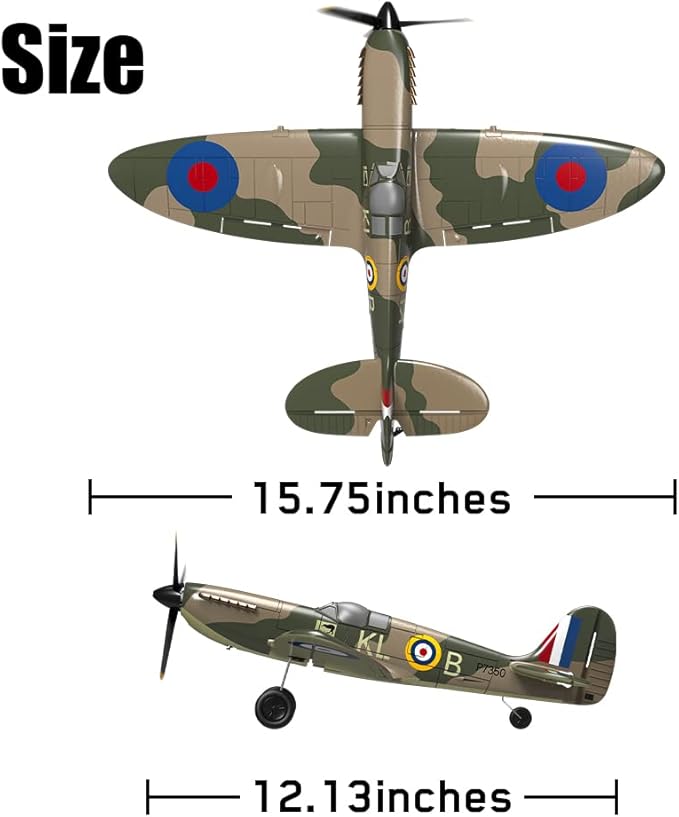 RC Plane Spitfire Fighter 4 Channel Remote Control Airplane with Gyro System for Adults