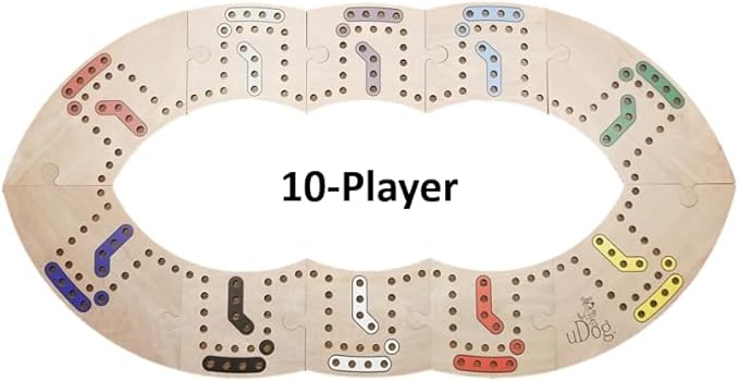 uDog Board Game | Old-Fashioned Fun for 2–12 Players | Made in The USA | Durable Wooden Pieces to Last a Lifetime | Family Game Night (10-Player)