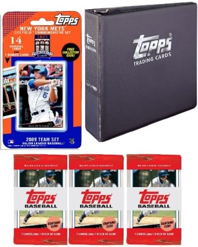 New York Mets 2009 MLB Team Set with Topps 3 Ring Binder and 3 Topps Packs - Inaugurul Season