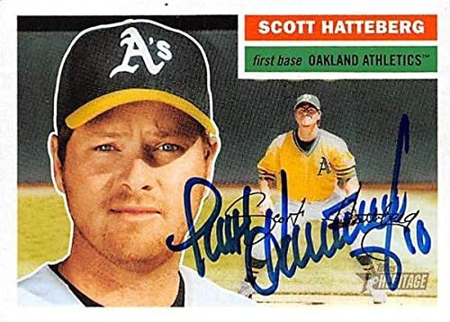Autograph Warehouse 302092 2005 Topps Heritage Scott Hatteberg Autographed No.221 Baseball Card - Oakland Athletics