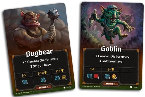 Monsters &amp Minions - Expansion for Roll Player Board Game | Adds End-Game Monsters 5th Player New Dice and 170+ Cards | Dice Drafting Family Game for 1-5 Players Ages 14+ | Thunderworks Games