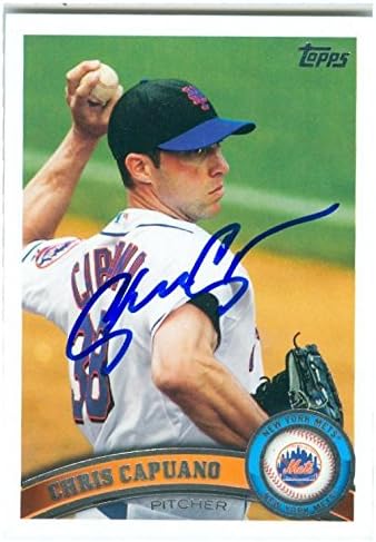 Sports Memorabilia Autograph Warehouse 246521 Chris Capuano Autographed Baseball Card - New York Mets 2011 Topps - No. 404