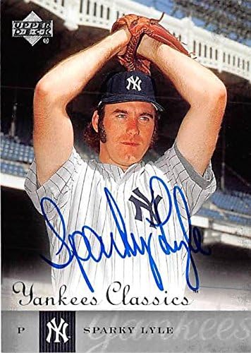 Sports Memorabilia Autograph Warehouse 301850 2004 Upper Deck Classics Sparky Lyle Autographed No.60 Baseball Card - New York Yankees