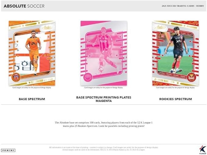 2025 Panini Absolute K League Soccer Hobby Trading Card Box (3 Autograph or Memorabilia Cards Per Box)
