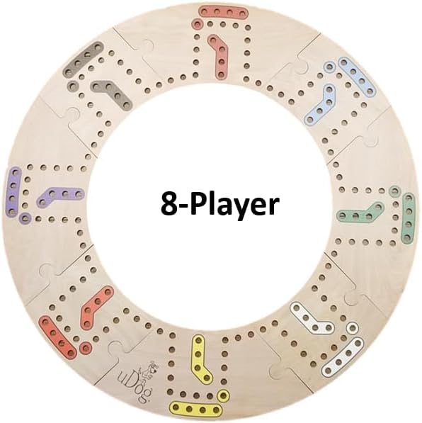 uDog Board Game | Old-Fashioned Fun for 2–12 Players | Made in The USA | Durable Wooden Pieces to Last a Lifetime | Family Game Night (10-Player)