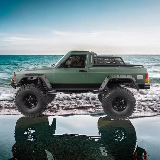 RC Car Hard Body Shell Kit313mm Wheelbase Cherokee Body Car Shell for 1/10 RC Crawler Axial SCX10 &amp SCX10 II 90046 90047 TRX4 Kit (Military GreenPickup)