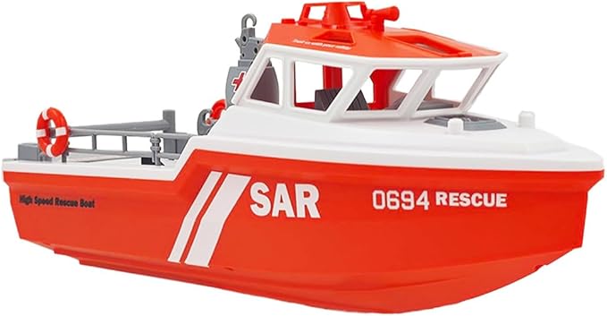 New TX694 RC Boat for Pools Lakes - 1/32 2.4 GHz Rescue Boats Brushless Motor Remote Controlled Boats Model for Adults (RTR Version)