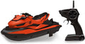 2.4 GHz RC Motorboat for Kids &amp Adults 10 km/h High-Speed Dual-Motor Electric Racing Jet Ski Toy 50 m Range 20 min Play Low-Battery Alarm Pool &amp Lake Ready (Orange)