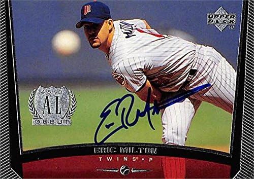 Sports Memorabilia Autograph Warehouse 246159 Eric Milton Autographed Baseball Card - Minnesota Twins 1999 Upper Deck Debut - No. 136
