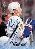 Sports Memorabilia Autograph Warehouse 249034 Basil McRae Autographed Hockey Card - St. Louis Blues 1996 Upper Deck BAP - No. S6