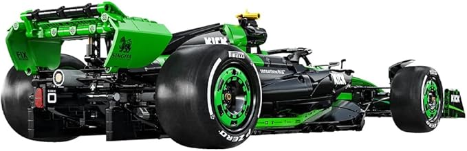 CaDA C64010W C44 Kick Sauber &amp Pirelli Official Licensed 1:8 Scale F1 Racing Car Building Blocks Set 2553 Piece Model Car Kit with DRS System STEM Educational Toy for Adults &amp Teens [Authoriz