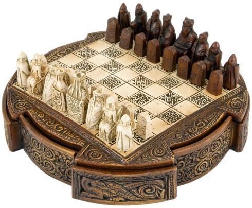 Isle of Lewis Compact Celtic Chess Set 9 Inches