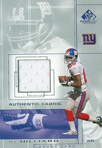 Sports Memorabilia Autograph Warehouse 343112 IKE Hilliard Player Worn Jersey Patch Football Card - New York Giants 2001 Upper Deck No. IH