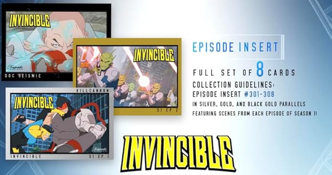 2025 Invincible Season 1 Keepsake Premiere Hobby Box: 16 Packs Per Box Two Guaranteed Relics Chase Rare Autos and Patches