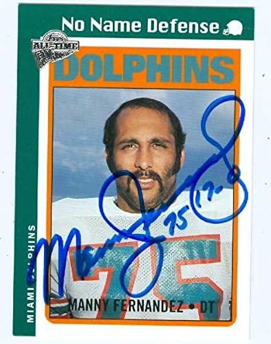 Sports Memorabilia Autograph Warehouse 35921 Manny Fernandez Autographed Football Card Miami Dolphins 2005 Topps Football Card No. 63 All Time Fan Favorites - No Name Defense