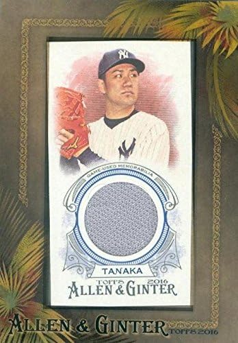 Sports Memorabilia Autograph Warehouse 343085 Masahiro Tanaka Player Worn Jersey Patch Baseball Card - New York Yankees 2016 Topps Allen &amp Ginters No. AGRMTA