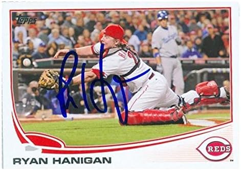 Sports Memorabilia Autograph Warehouse 246894 Ryan Hanigan Autographed Baseball Card - Cincinnati Reds 2013 Topps - No. 649