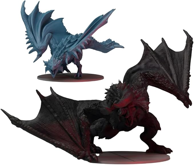Steamforged Games Monster Hunter World The Board Game: Azure Rathalos &amp Black Diablos Miniatures Set