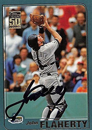Sports Memorabilia Autograph Warehouse 247561 John Flaherty Autographed Baseball Card - Tampa Rays 2001 Topps - No. 174