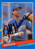 Sports Memorabilia Autograph Warehouse 302140 1991 Donruss Jeff Huson Autographed No.305 Baseball Card - Texas Rangers