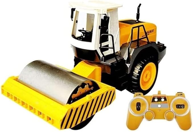 RC Truck Remote Control Road Roller Rigid Road Roller Heavy Duty Steamroller Boy Toy Car Rc Construction Site Vehicle Grader Alloy Model Rc Engineetruck Toys