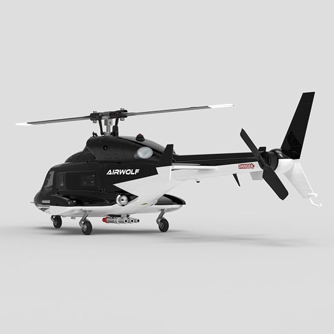 1/34 Scale AW-911 Air-Wolf RC Helicopter 2.4G 9CH Flybarless Airplanewith 6G/3D Stunt Mode and GPS Positioning (RTF Version/Mode 1/Mode 2)