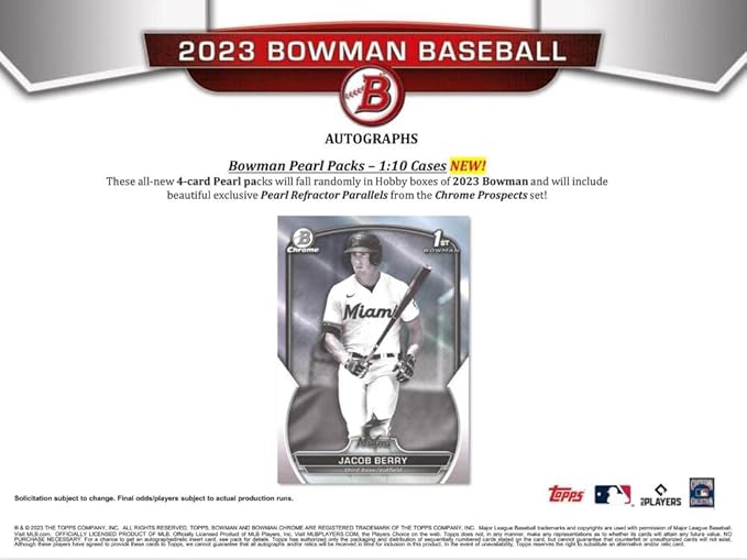 2023 Bowman Baseball Hobby Box (24 Packs/10 Cards: 1 Auto)