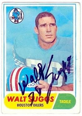 Sports Memorabilia Walt Suggs Autographed Football Card (Houston Oilers) 1968 Topps No.94 Poor Condition
